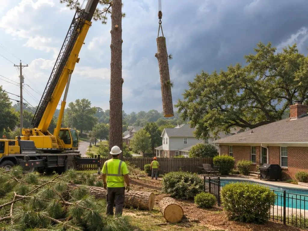 Crane-Assisted Tree Removal in Rock Hill, SC